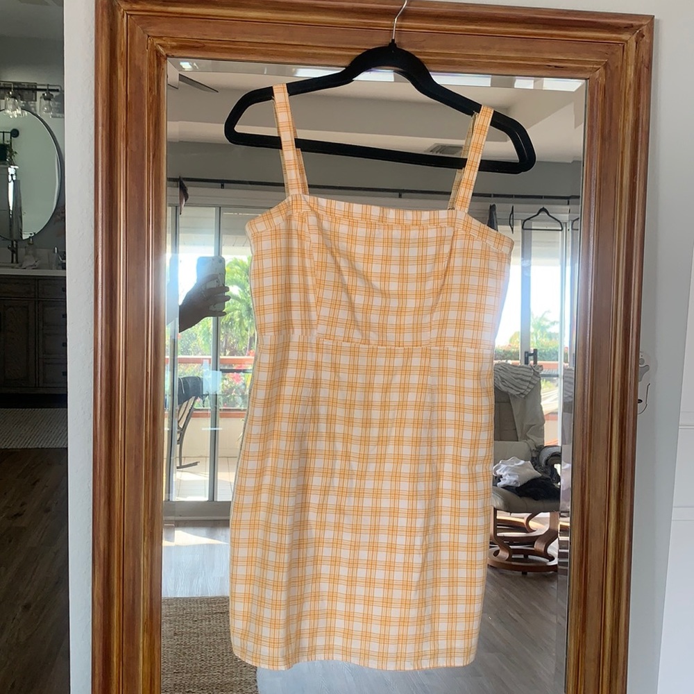 Forever 21 Plaid Yellow Dress. 60s Retro